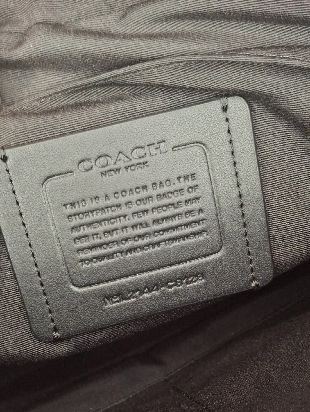 Coach Track Crossbody Navy Blue & Black Signature Coated Canvas - Picture 10 of 12